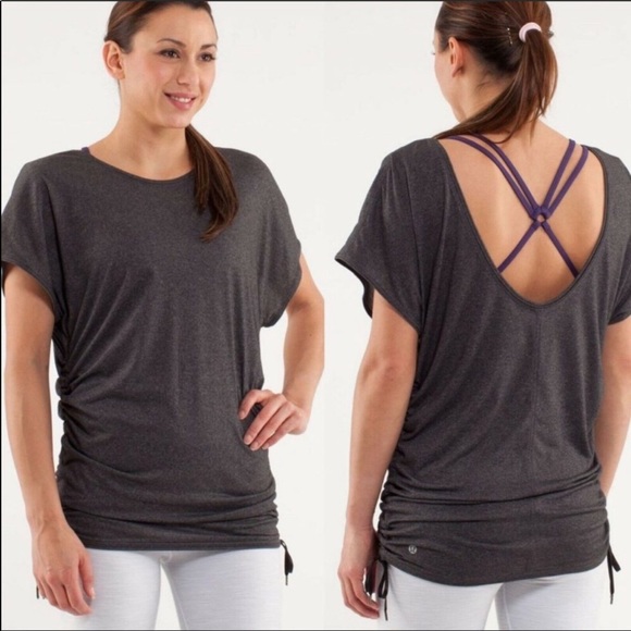 lululemon athletica Tops - lululemon athletica Power Class Tee Charcoal Gray